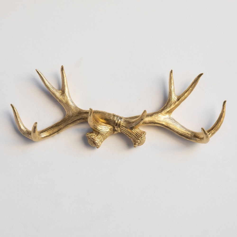 Gold Faux Deer Antler Rack / Jewelry Organizer / Christmas Gift / Jewelry Hook /